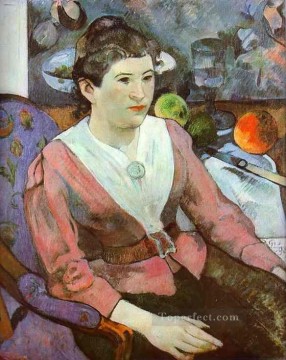  Gauguin Pintura al %C3%B3leo - Retrato de una mujer con Cézanne Naturaleza muerta Postimpresionismo Primitivismo Paul Gauguin
